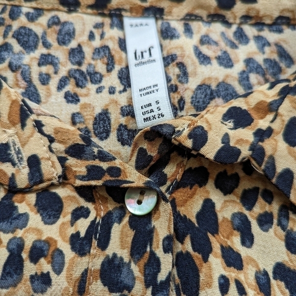 Zara leopard print button down shirt small - Picture 8 of 15